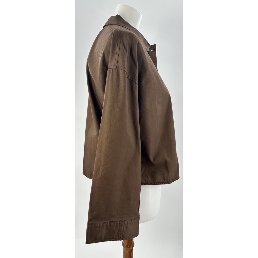 Everlane Boxy Button Front Shirt XS Brown 100% Cotton Oversized Long Sleeve NWT - Picture 3 of 8